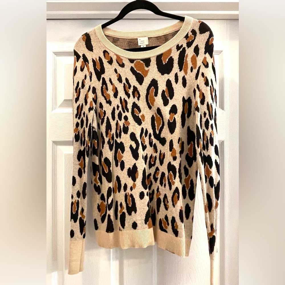 a new day Leopard Patterned Women's Sweater